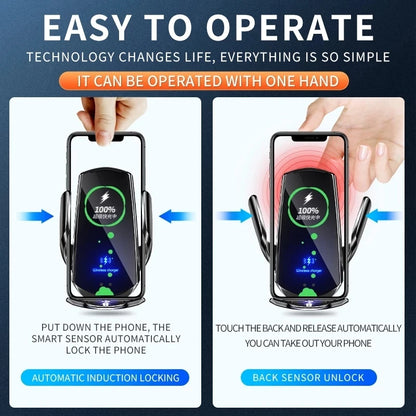 100W Car Wireless Charger Auto Car Mount Phone Holder For iPhone 14 13 12 11 Pro Samsung Xiaomi Infrared Induction Fast Charging