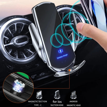 100W Car Wireless Charger Auto Car Mount Phone Holder For iPhone 14 13 12 11 Pro Samsung Xiaomi Infrared Induction Fast Charging