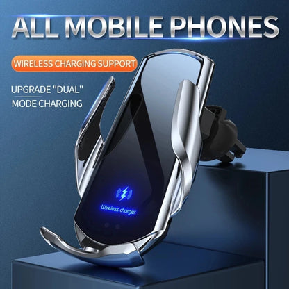 100W Car Wireless Charger Auto Car Mount Phone Holder For iPhone 14 13 12 11 Pro Samsung Xiaomi Infrared Induction Fast Charging